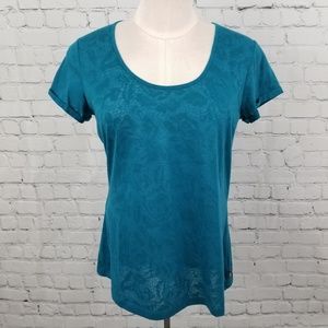 FILA | blue burnout floral scoop neck tee